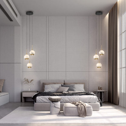Baveno Multi Light LED Pendant Light in bedroom.