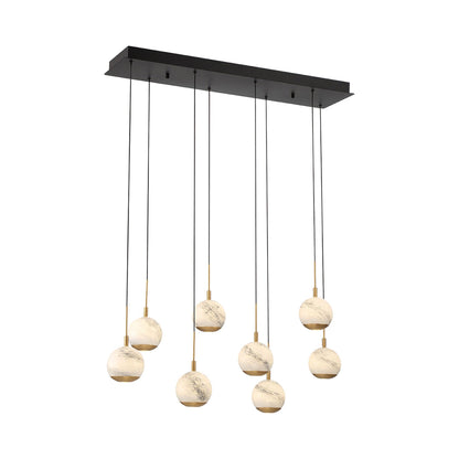 Baveno Rectangular LED Chandelier in Matte Black (8-Light).