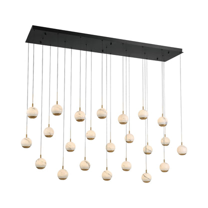 Baveno Rectangular LED Chandelier in Matte Black (23-Light).