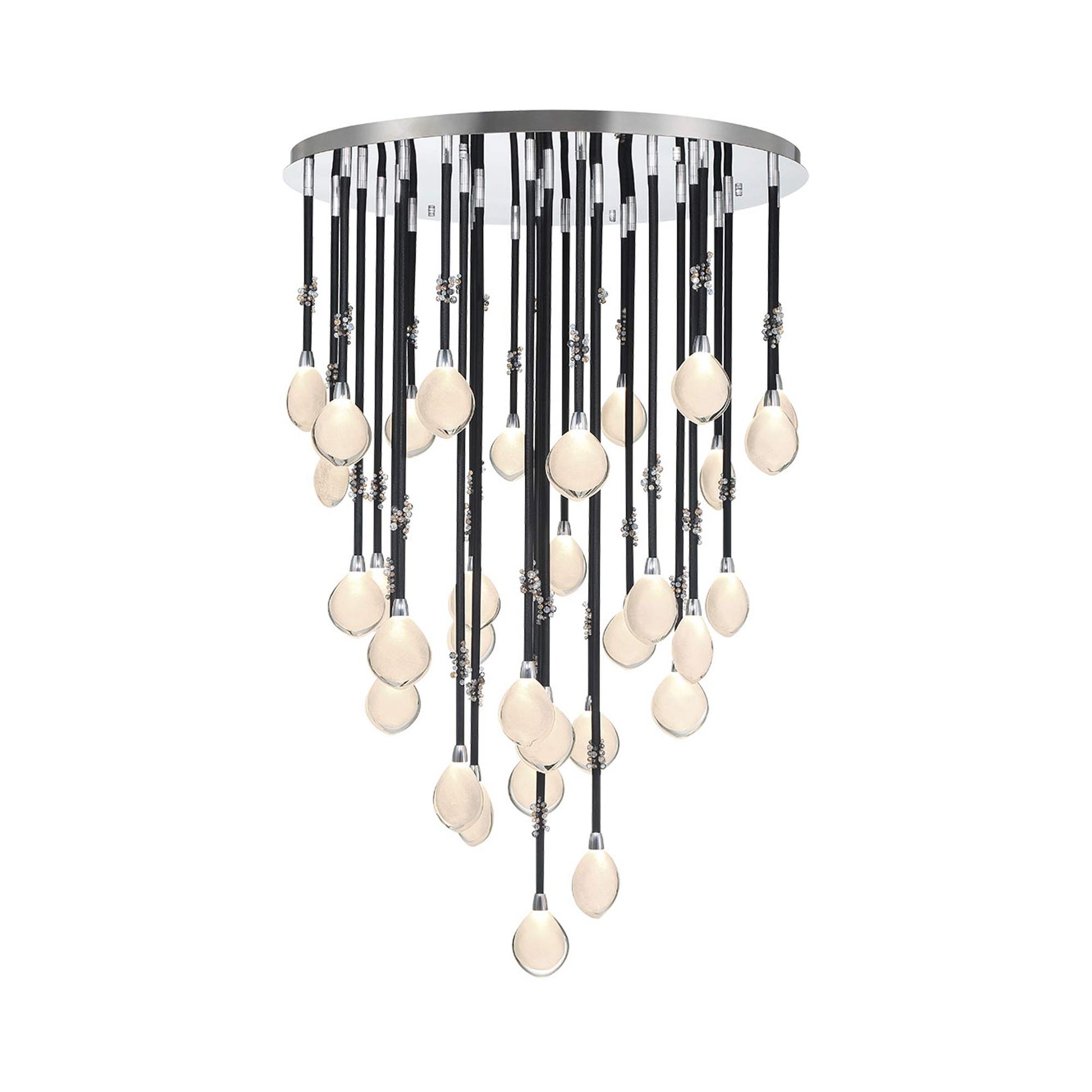 Bellissima Grand LED Chandelier in Black Sleeves.