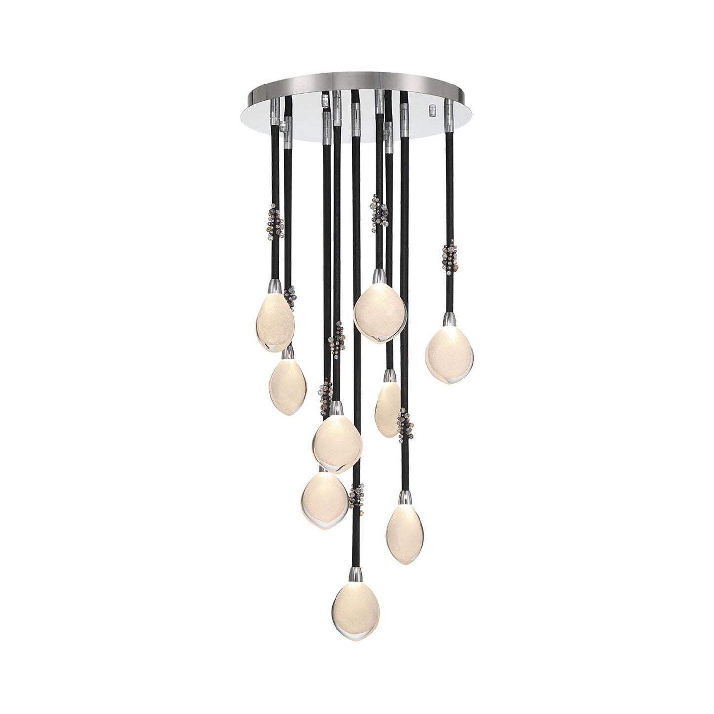 Bellissima LED Chandelier in Black Sleeves (9-Light).