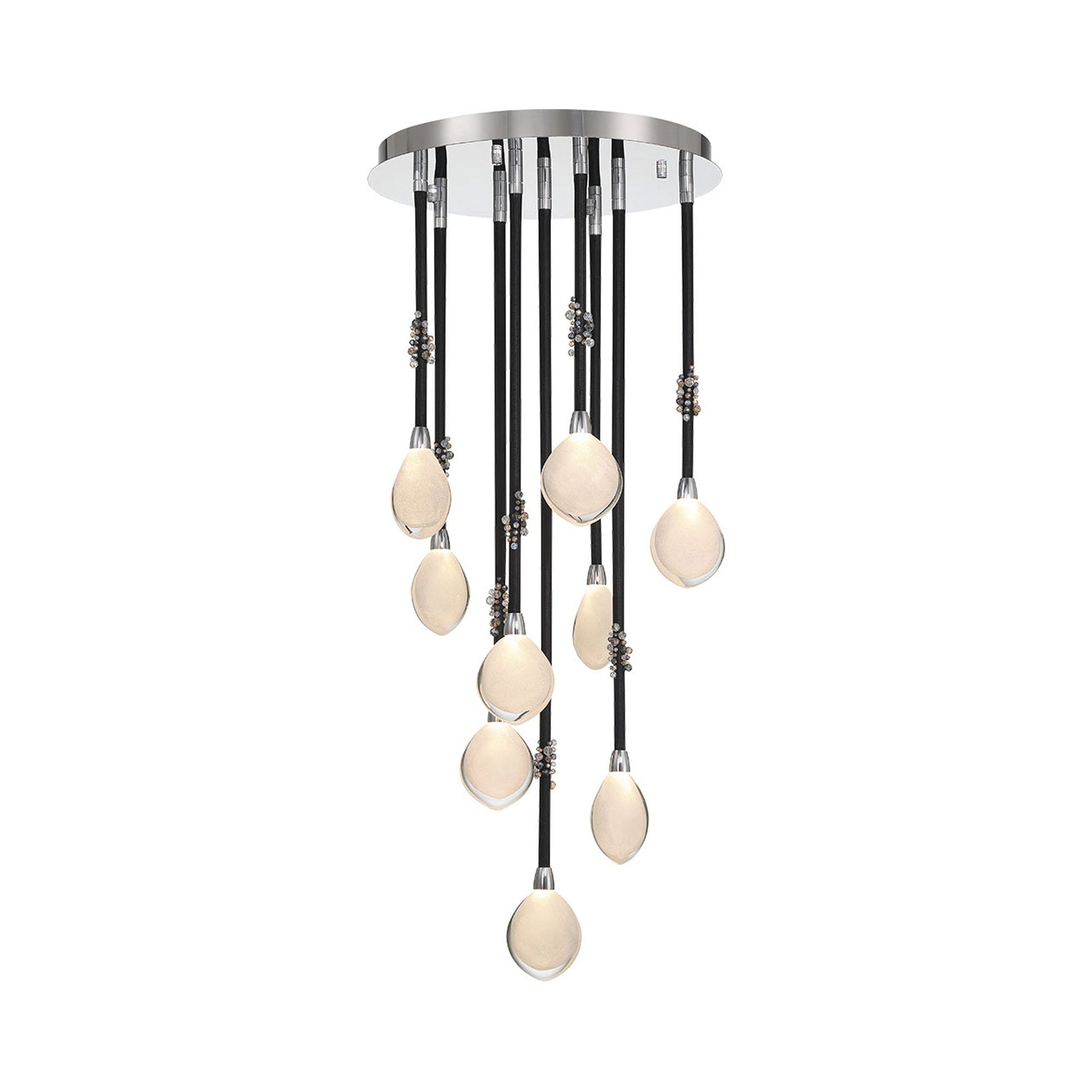Bellissima LED Chandelier in Black Sleeves (9-Light).