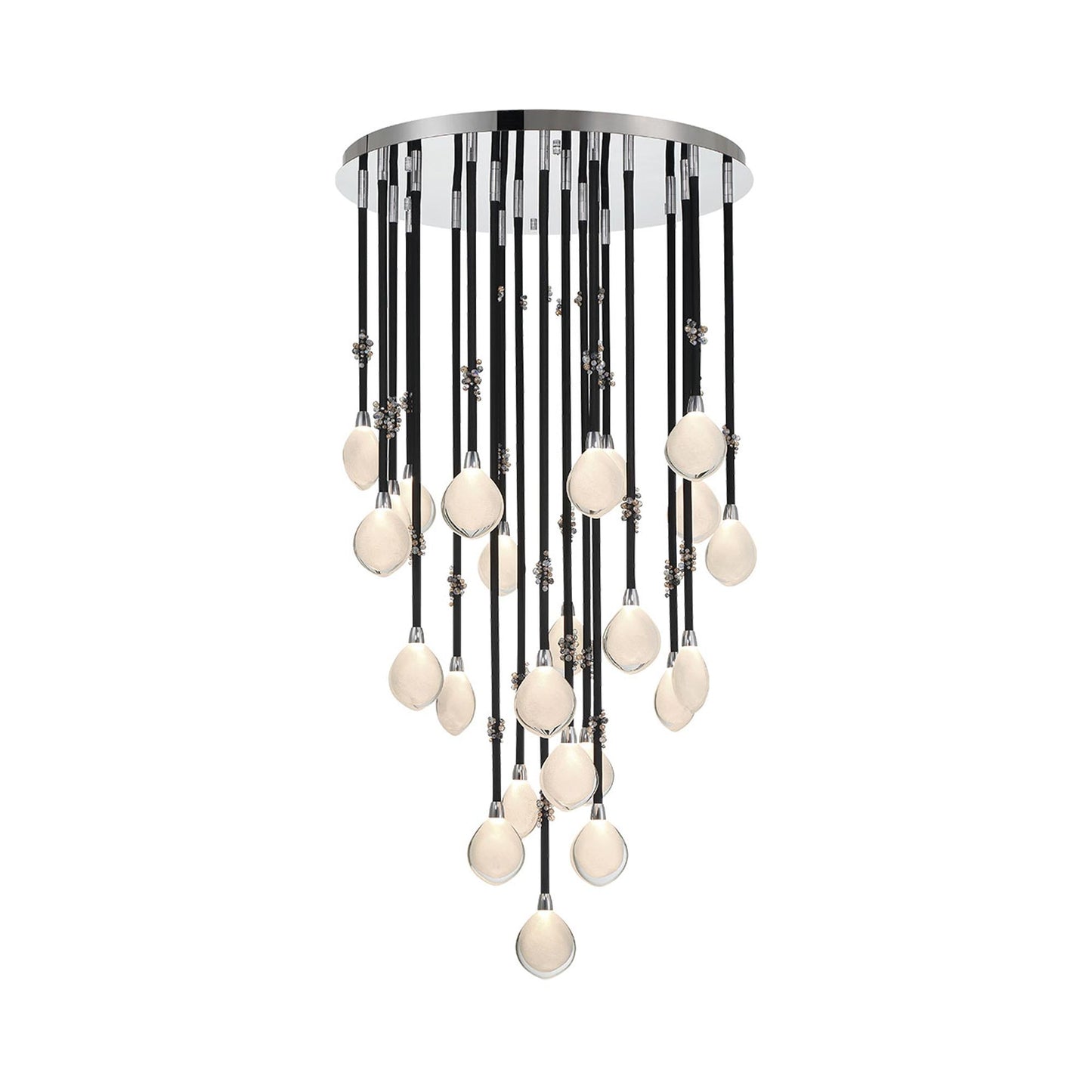 Bellissima LED Chandelier in Black Sleeves (24-Light).