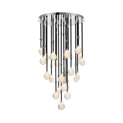 Bellissima LED Chandelier in Black Sleeves (24-Light).