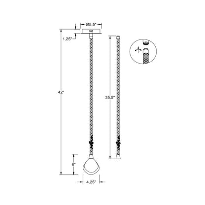 Bellissima LED Pendant Light - line drawing.