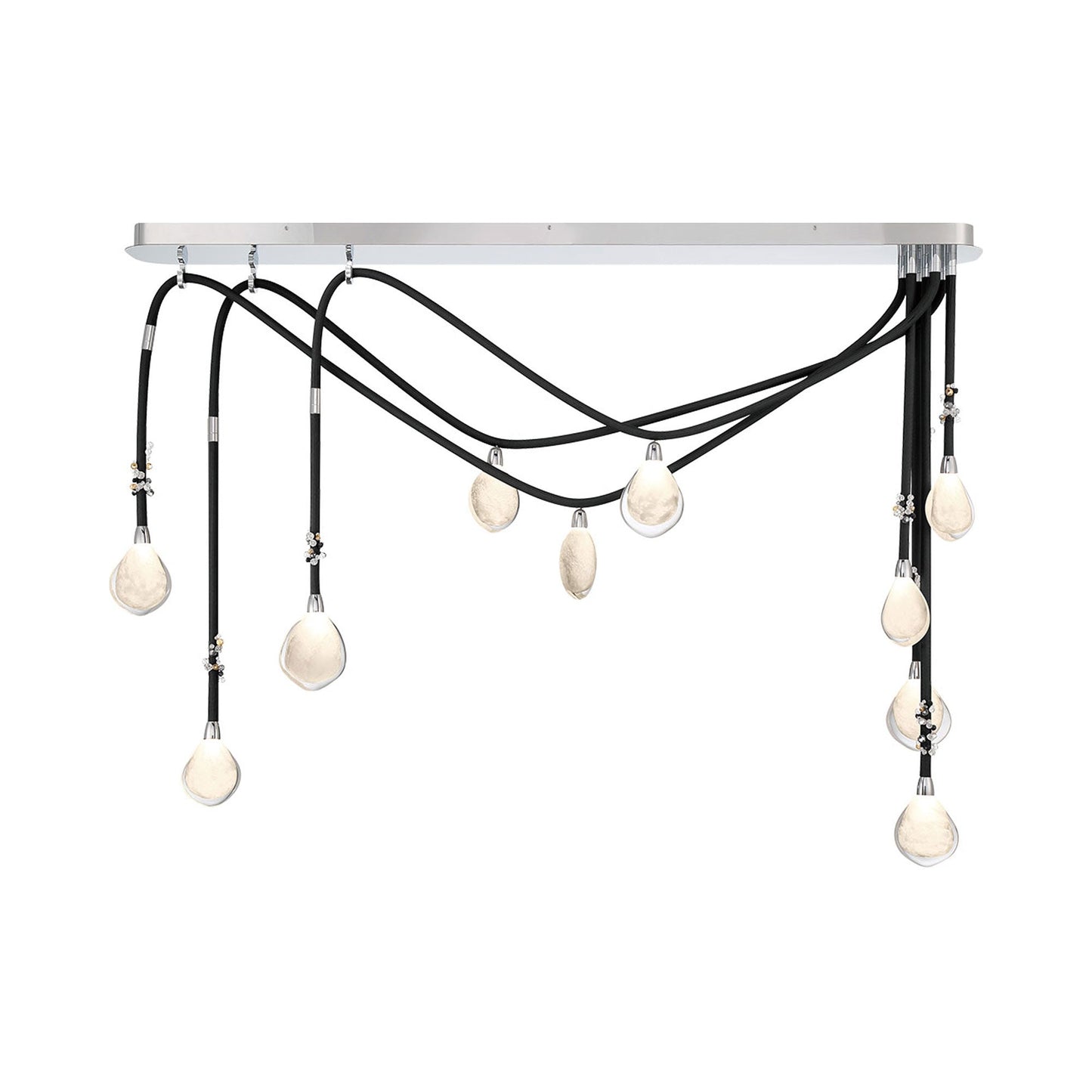 Bellissima Linear LED Chandelier in Black Sleeves (10-Light).