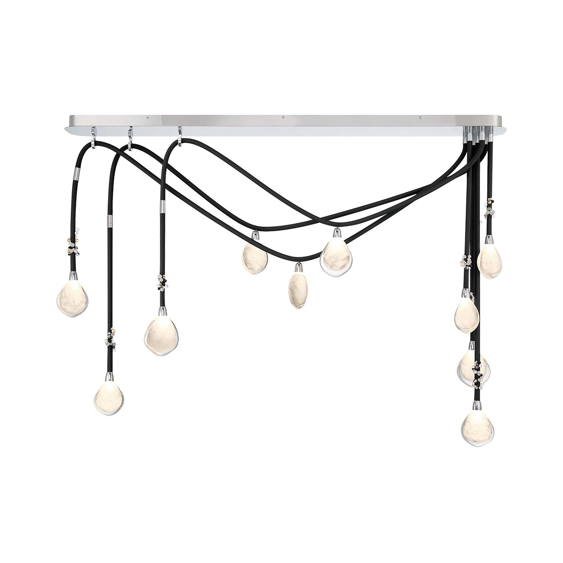 Bellissima Linear LED Chandelier in Black Sleeves (10-Light).