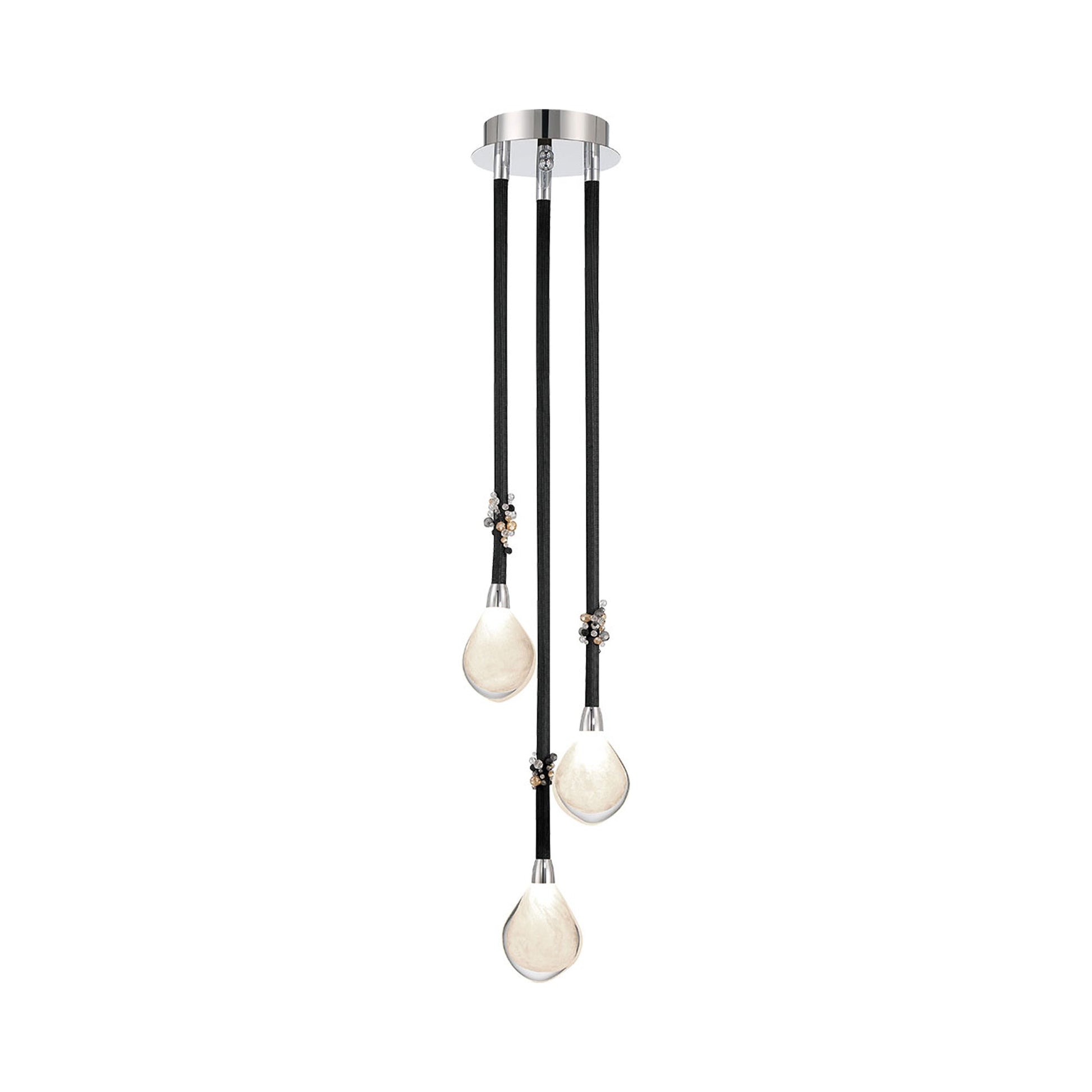 Bellissima Multi Light LED Pendant Light in Black Sleeves.