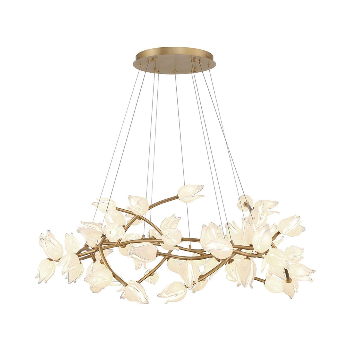 Belluno Grand LED Chandelier in Champagne Gold.