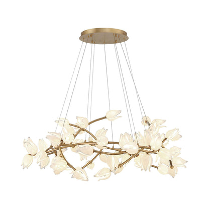 Belluno Grand LED Chandelier in Champagne Gold.