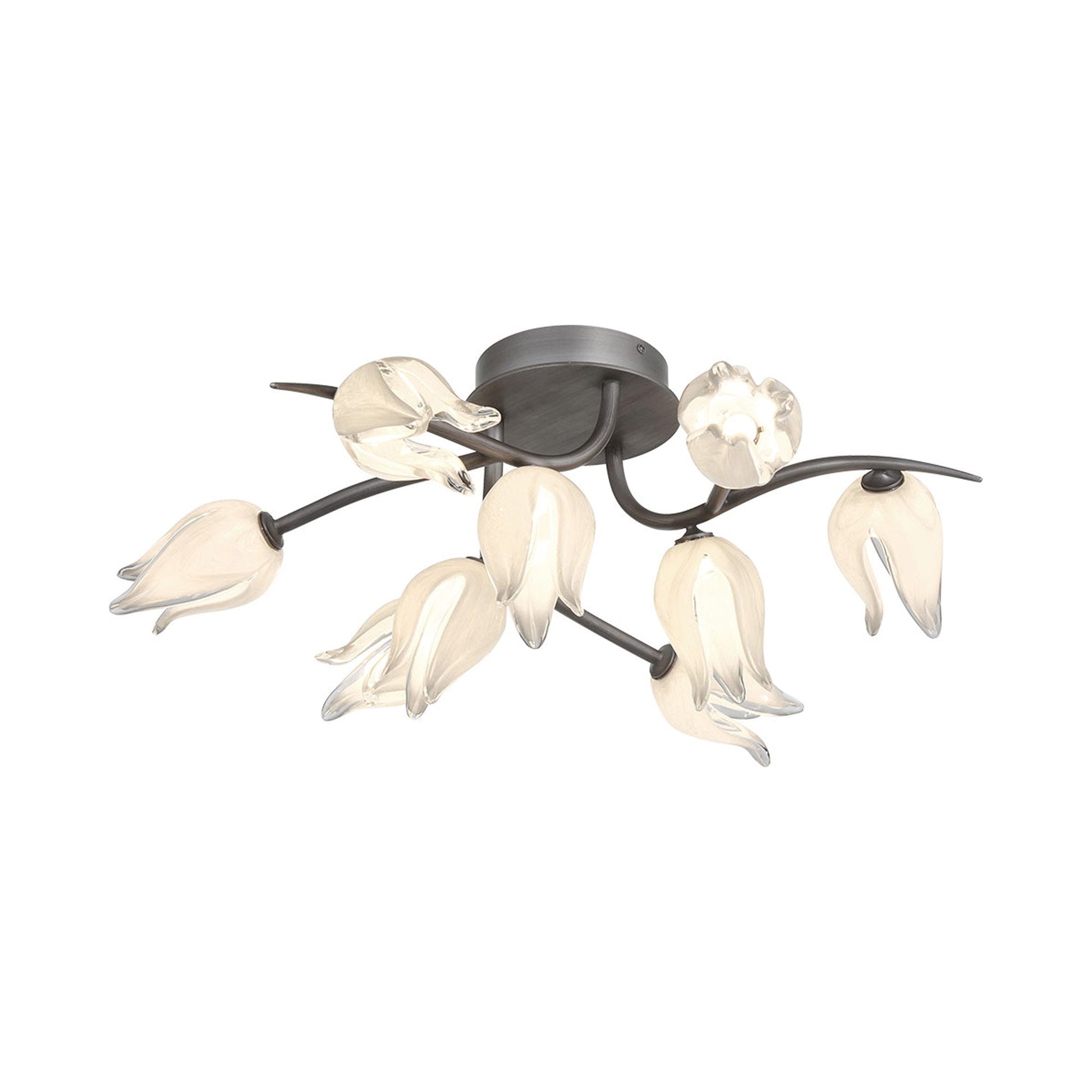 Belluno LED Flush Mount Ceiling Light in Brushed Vintage Grey (9-Light).