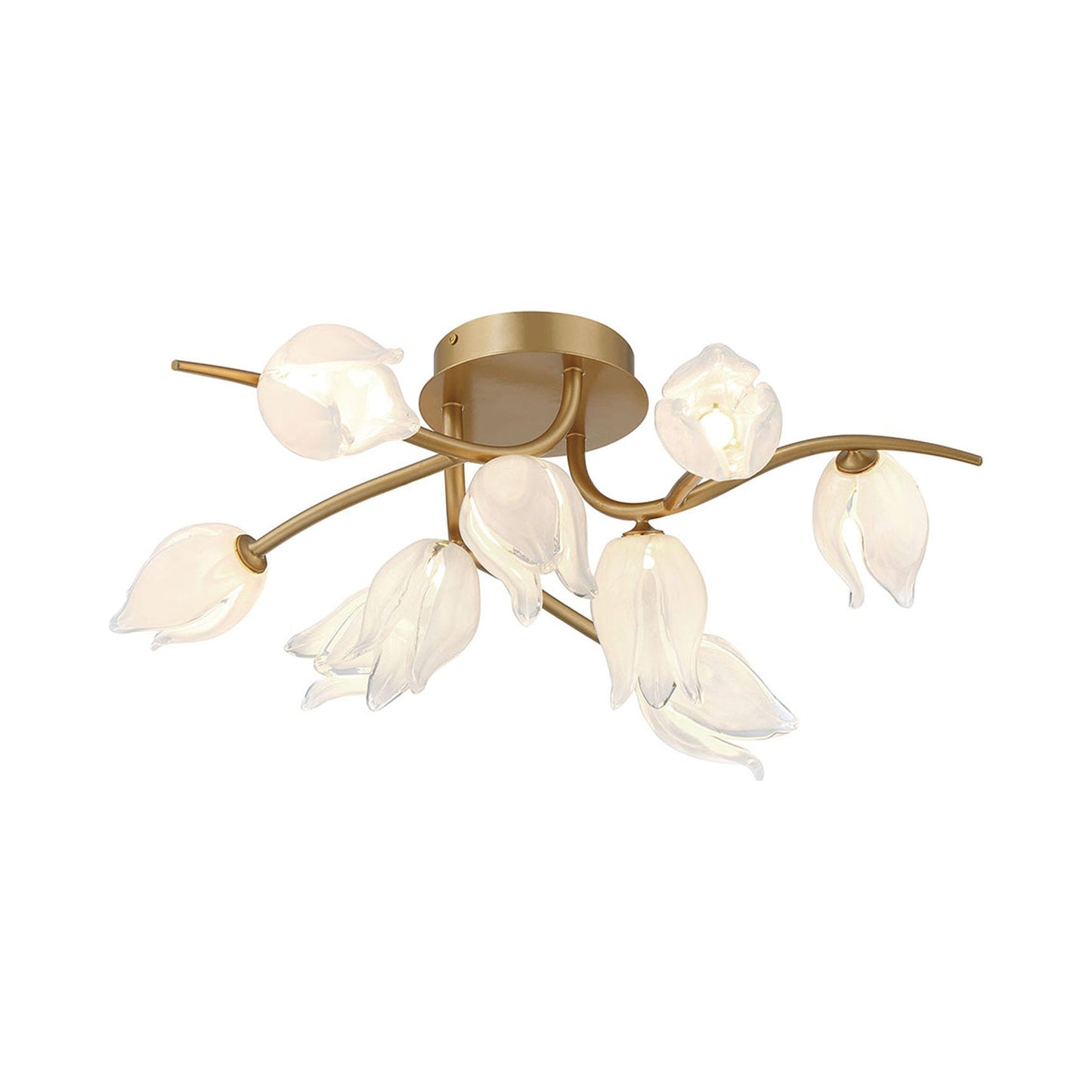 Belluno LED Flush Mount Ceiling Light in Champagne Gold (9-Light).