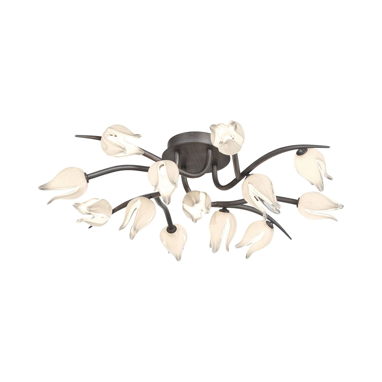 Belluno LED Flush Mount Ceiling Light in Brushed Vintage Grey (13-Light).