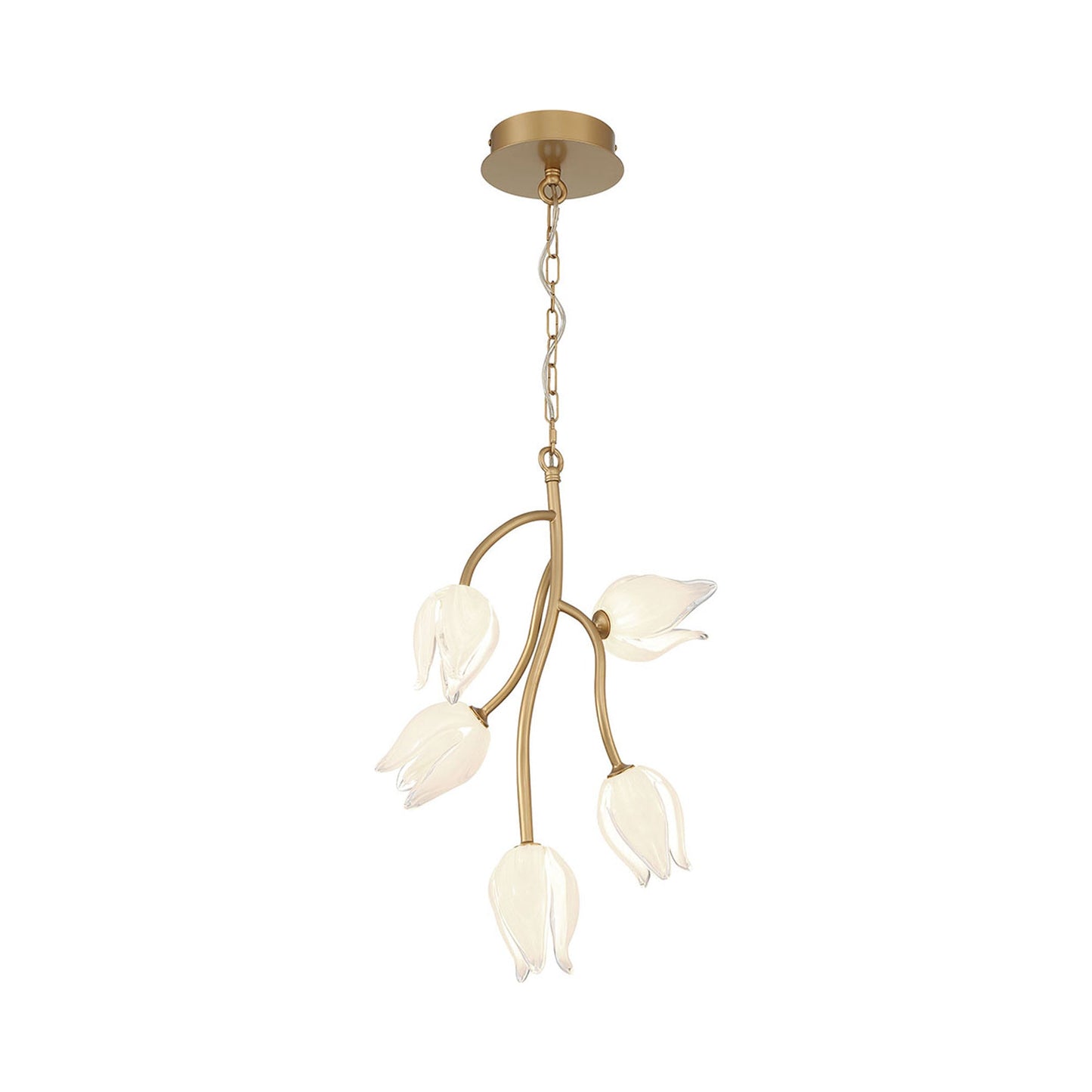 Belluno LED Pendant Light in Champagne Gold.