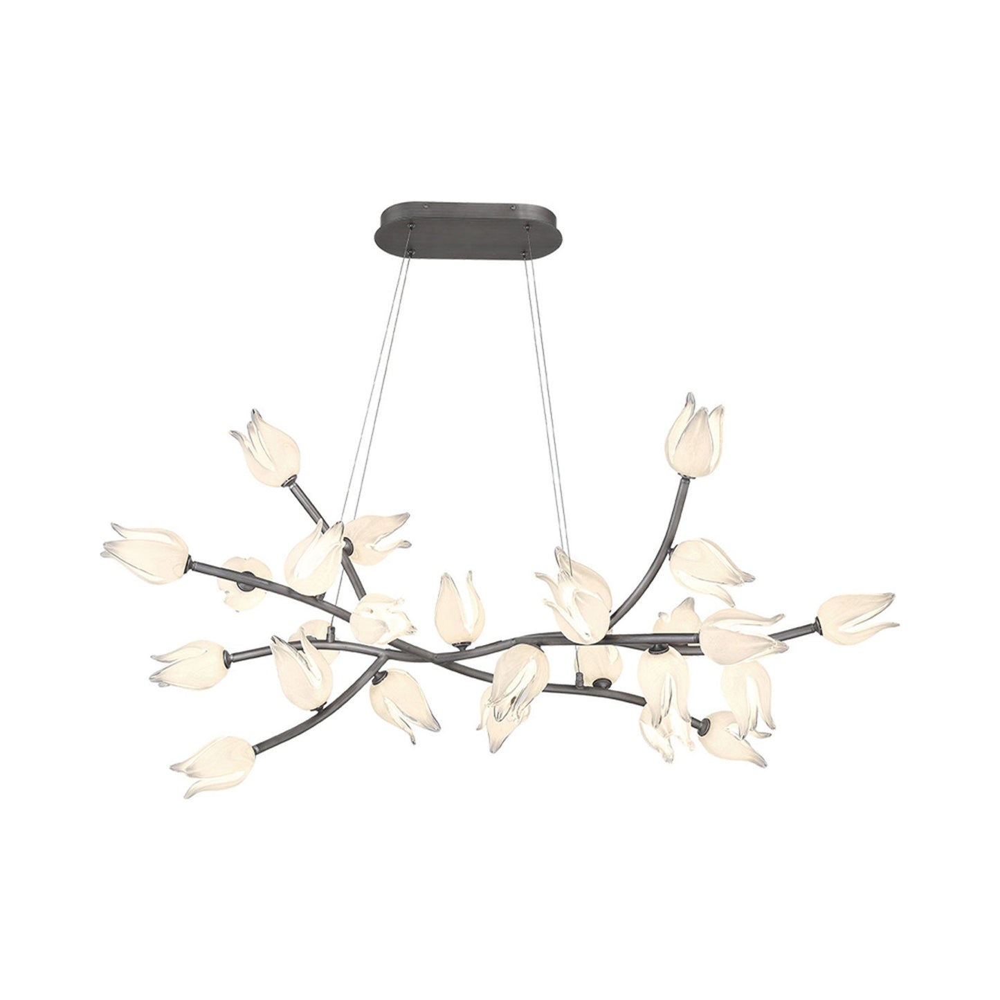 Belluno Oval LED Chandelier in Brushed Vintage Grey (26-Light).
