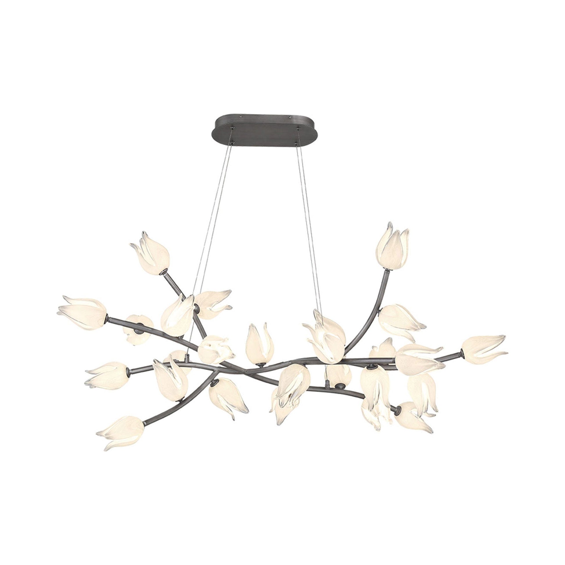 Belluno Oval LED Chandelier in Brushed Vintage Grey (26-Light).