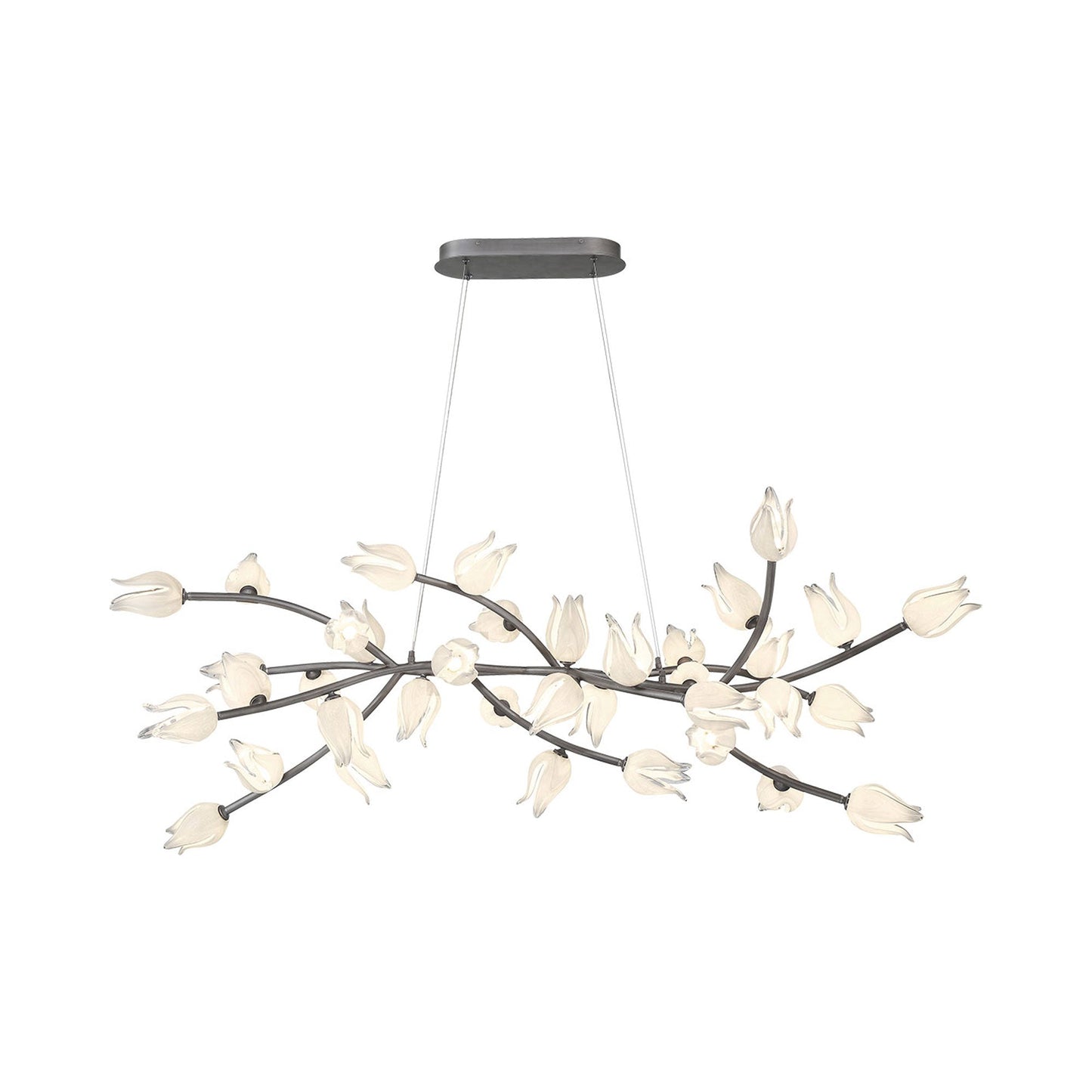 Belluno Oval LED Chandelier in Brushed Vintage Grey (37-Light).