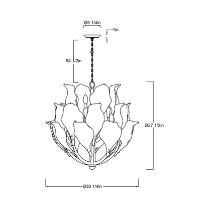Brindisi Chandelier - line drawing.