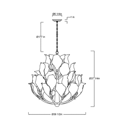 Brindisi Chandelier - line drawing.