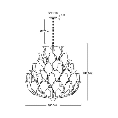 Brindisi Chandelier - line drawing.