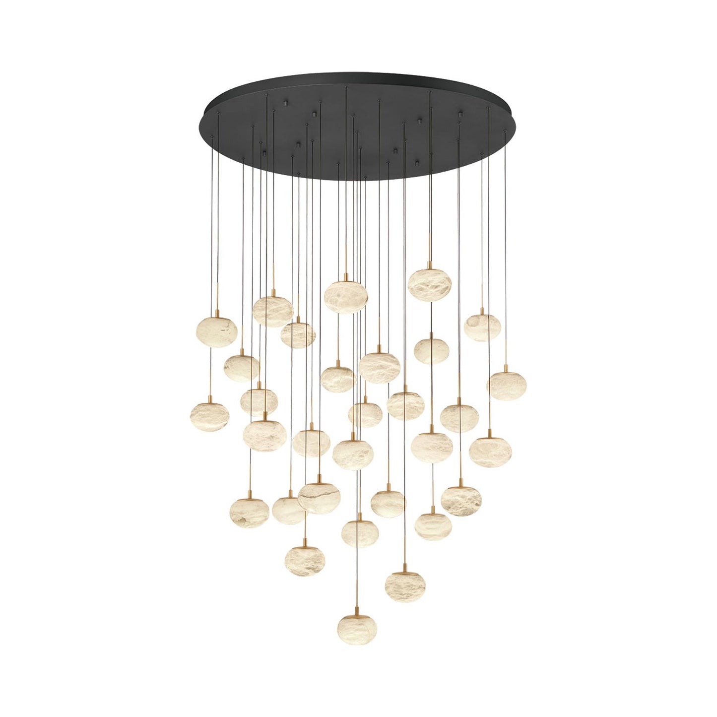 Calcolo Grand LED Chandelier in Matte Black.