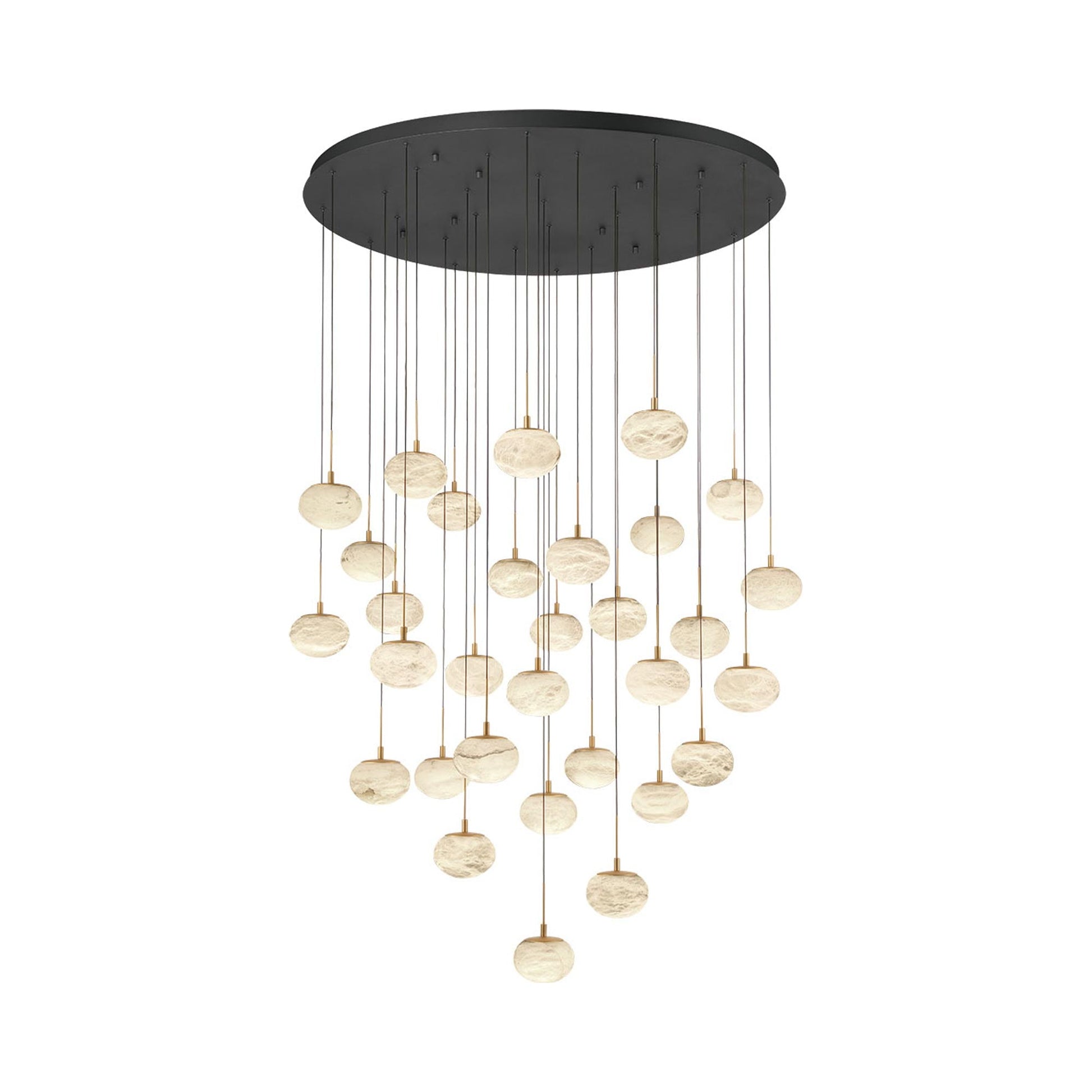 Calcolo Grand LED Chandelier in Matte Black.