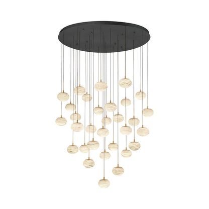 Calcolo Grand LED Chandelier in Matte Black.