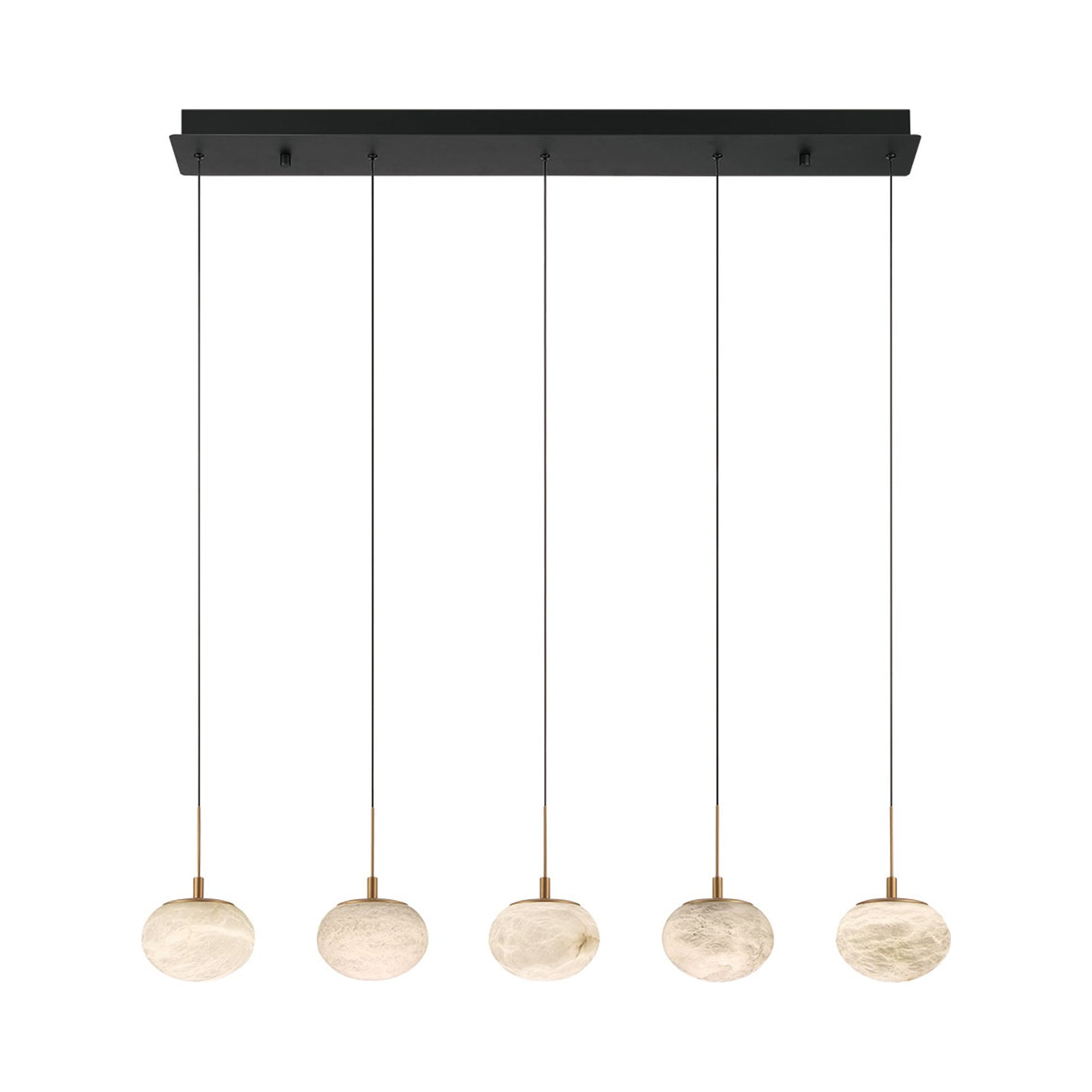 Calcolo Linear LED Chandelier in Matte Black.