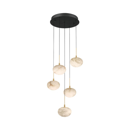 Calcolo Multi Light LED Pendant Light in Matte Black (5-Light).