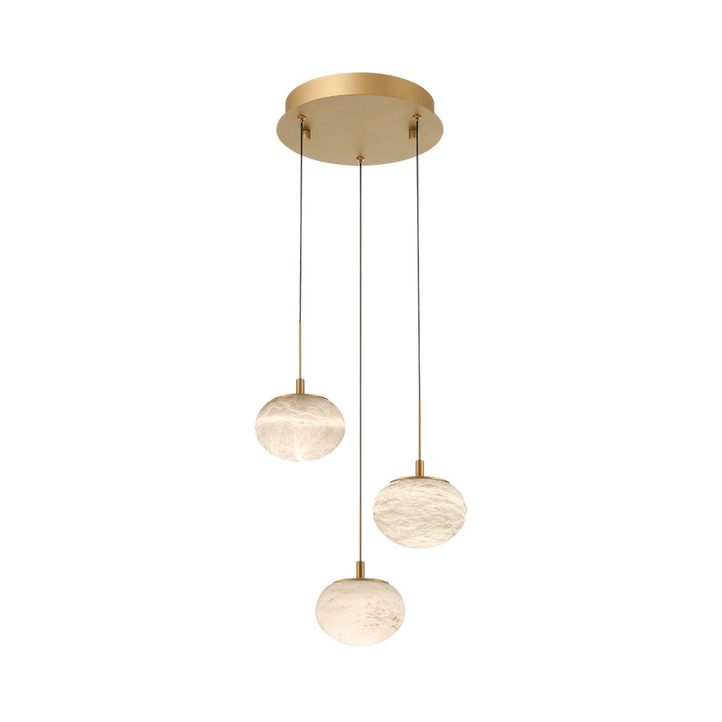 Calcolo Multi Light LED Pendant Light in Painted Antique Brass (3-Light).