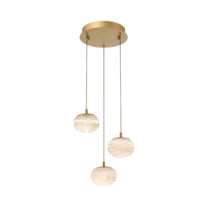 Calcolo Multi Light LED Pendant Light in Painted Antique Brass (3-Light).