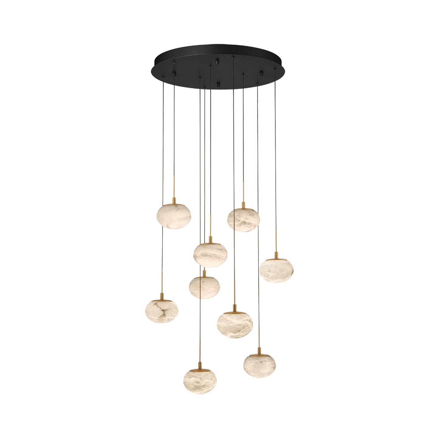 Calcolo Multi Light LED Pendant Light in Matte Black (9-Light).