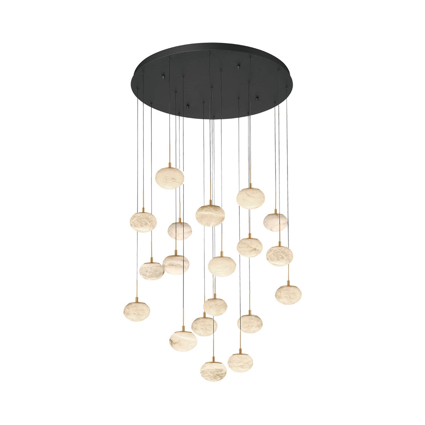Calcolo Multi Light LED Pendant Light in Matte Black (19-Light).
