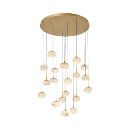 Calcolo Multi Light LED Pendant Light in Painted Antique Brass (19-Light).