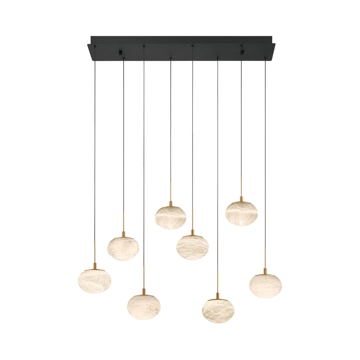 Calcolo Rectangular LED Chandelier in Matte Black (8-Light).