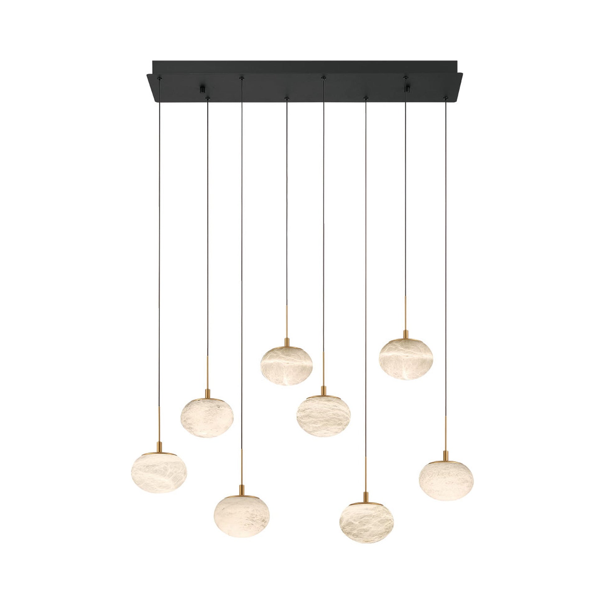 Calcolo Rectangular LED Chandelier in Matte Black (8-Light).