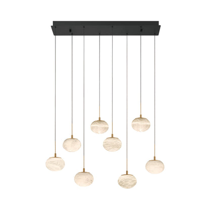 Calcolo Rectangular LED Chandelier in Matte Black (8-Light).