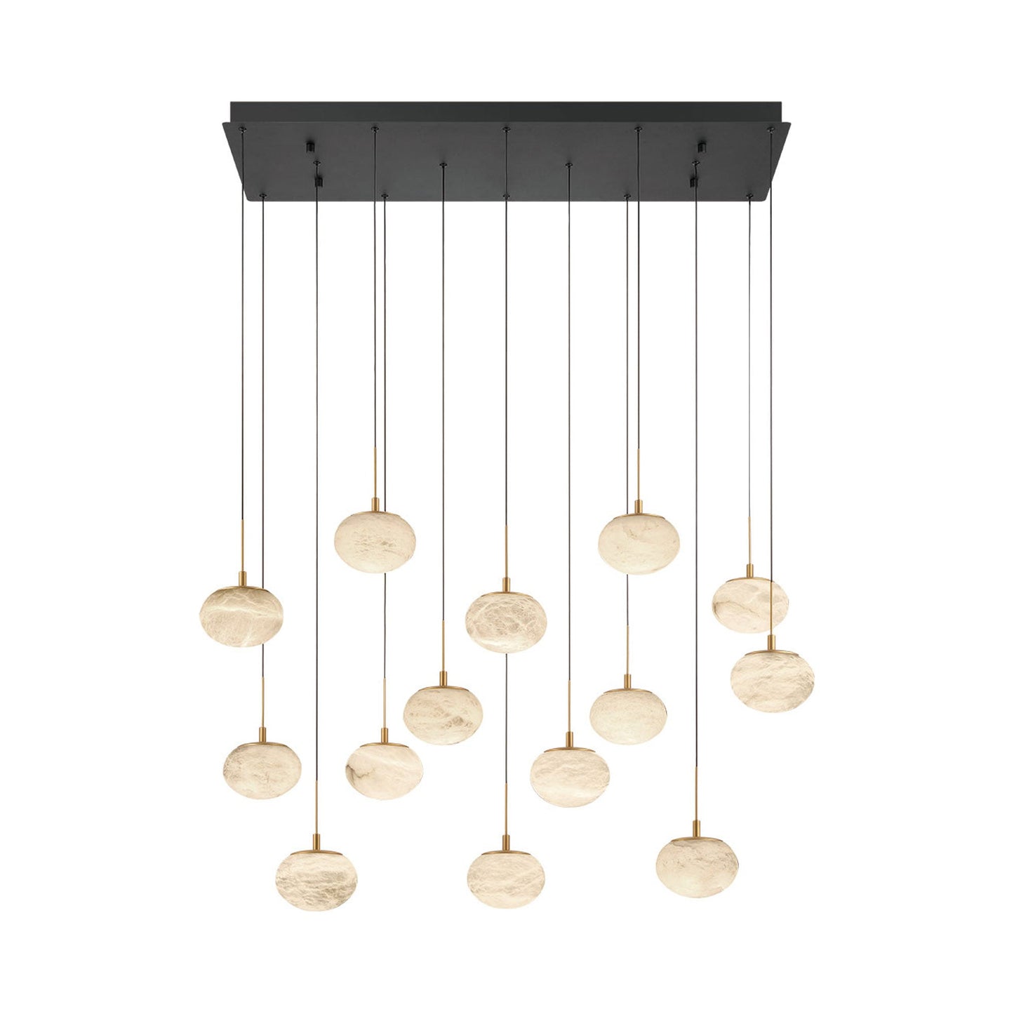 Calcolo Rectangular LED Chandelier in Matte Black (14-Light).