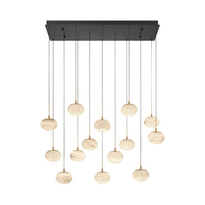 Calcolo Rectangular LED Chandelier in Matte Black (14-Light).