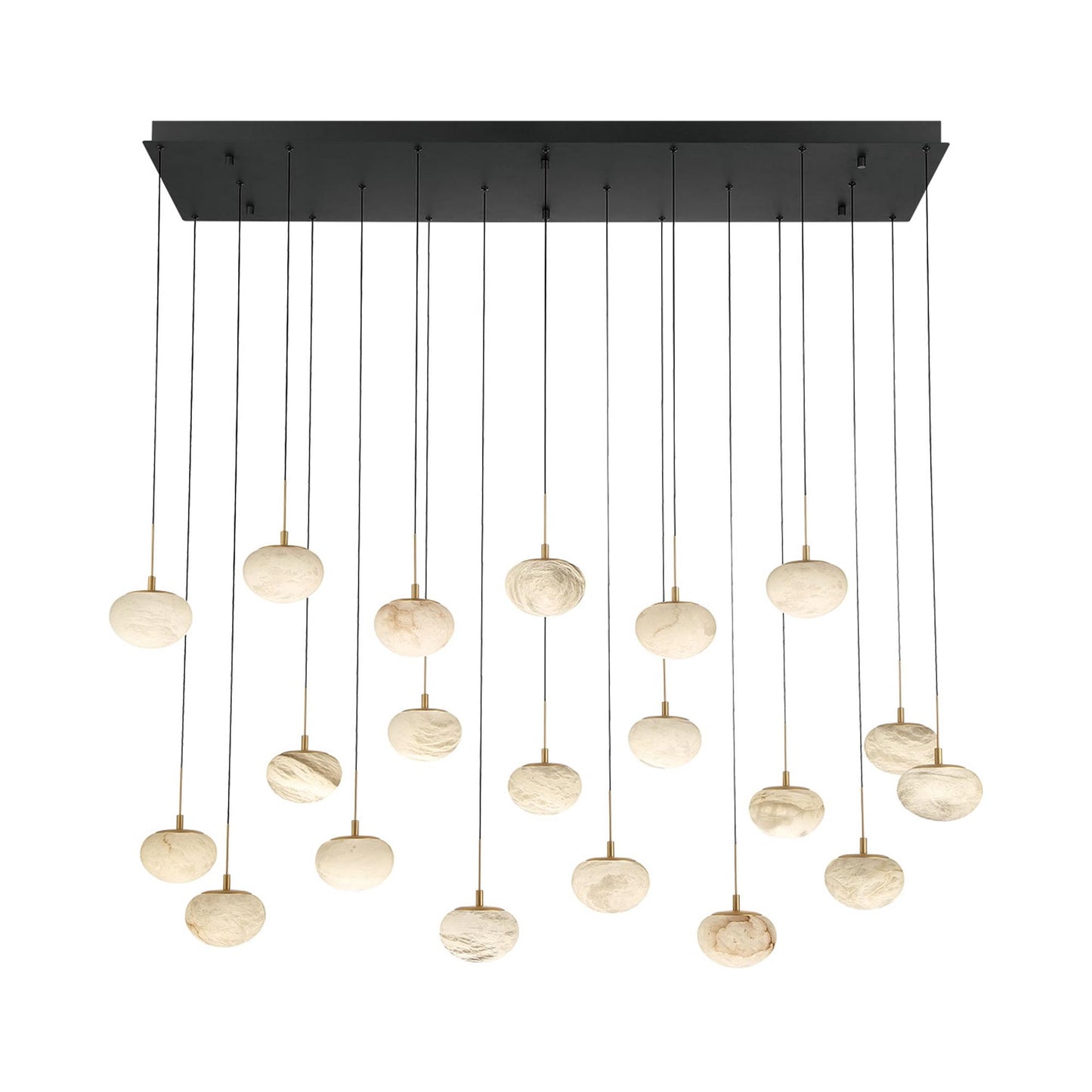 Calcolo Rectangular LED Chandelier in Matte Black (20-Light).