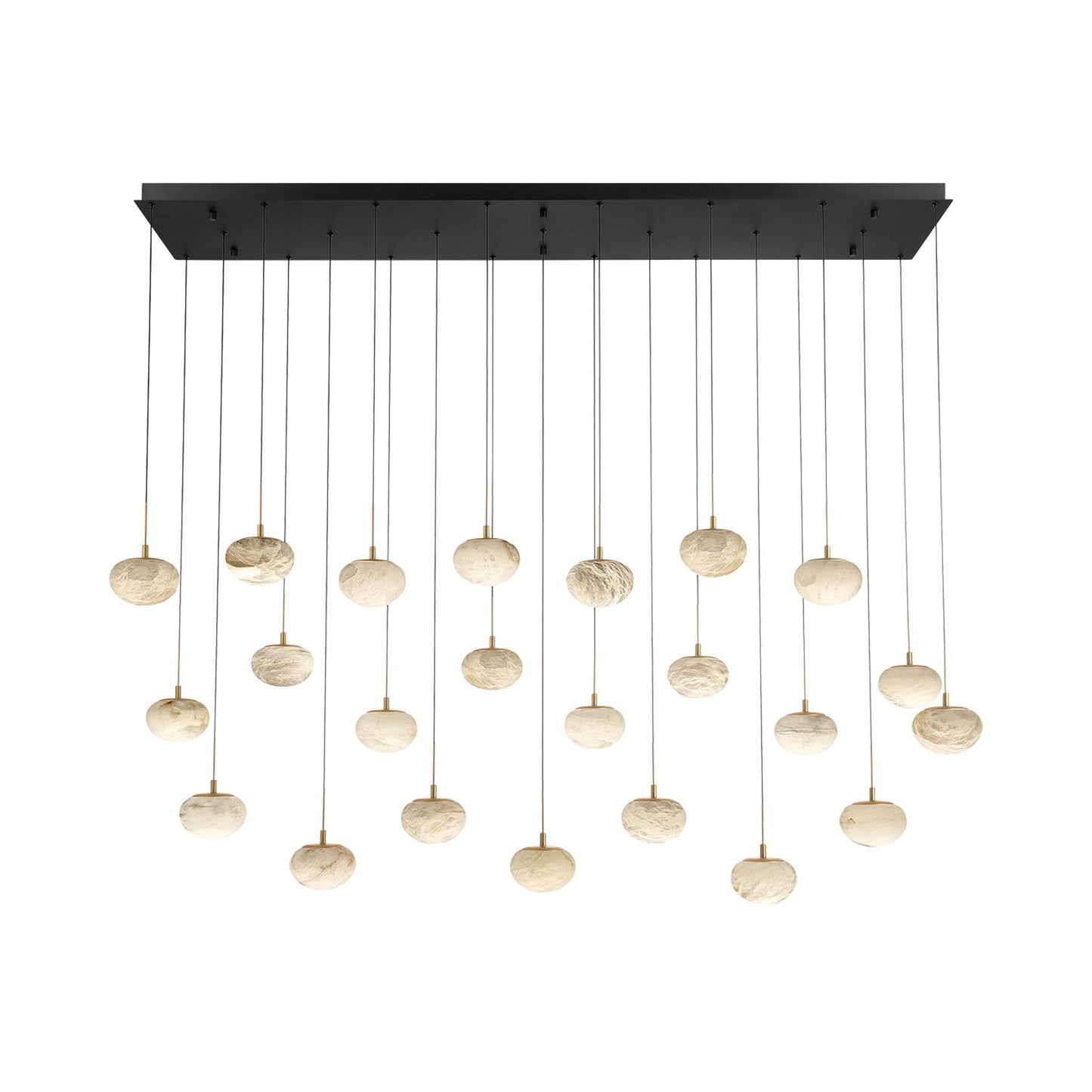 Calcolo Rectangular LED Chandelier in Matte Black (23-Light).
