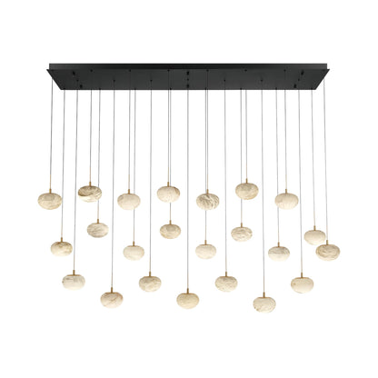 Calcolo Rectangular LED Chandelier in Matte Black (23-Light).
