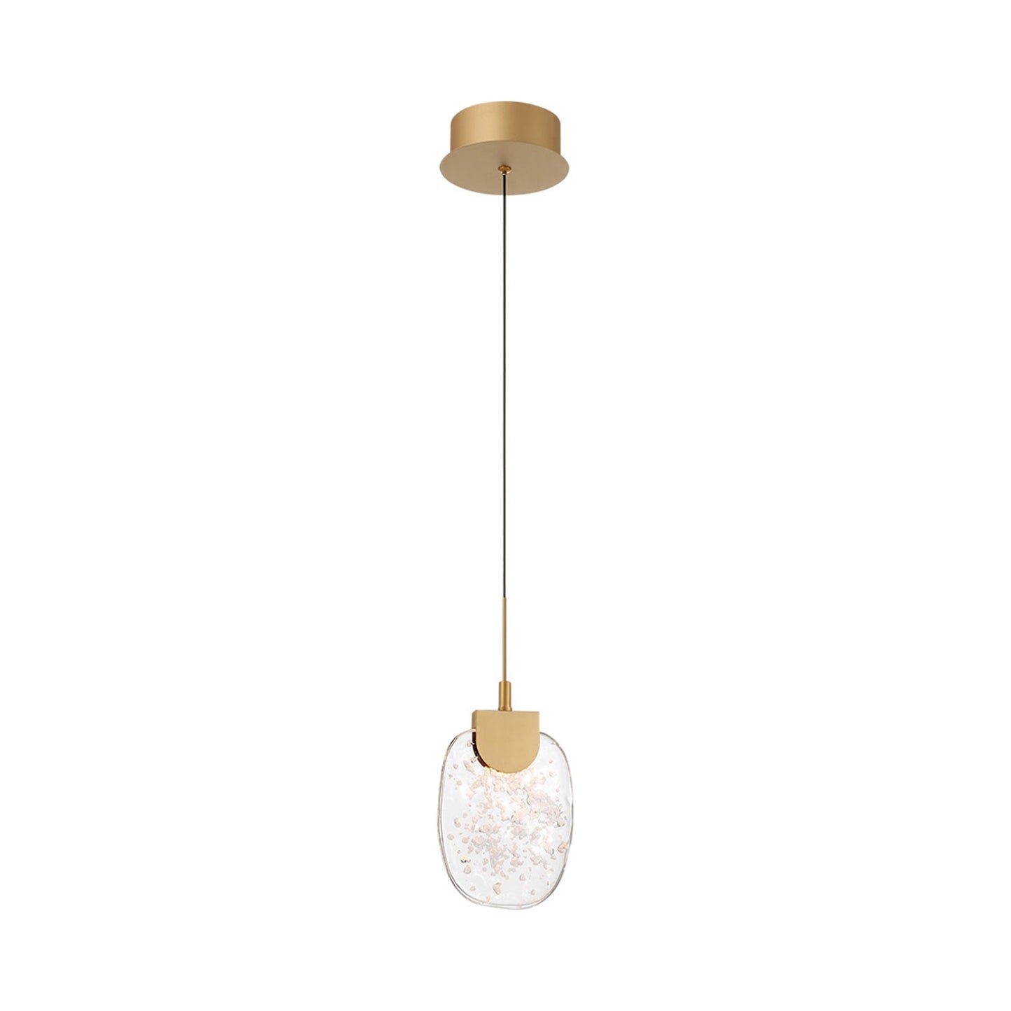 Castelo LED Pendant Light in Painted Antique Brass.