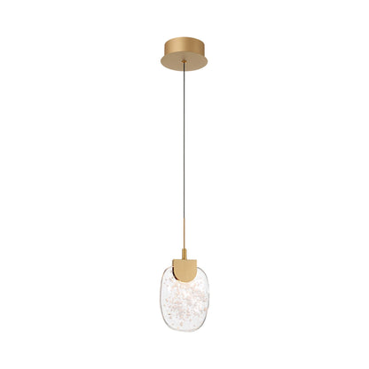 Castelo LED Pendant Light in Painted Antique Brass.