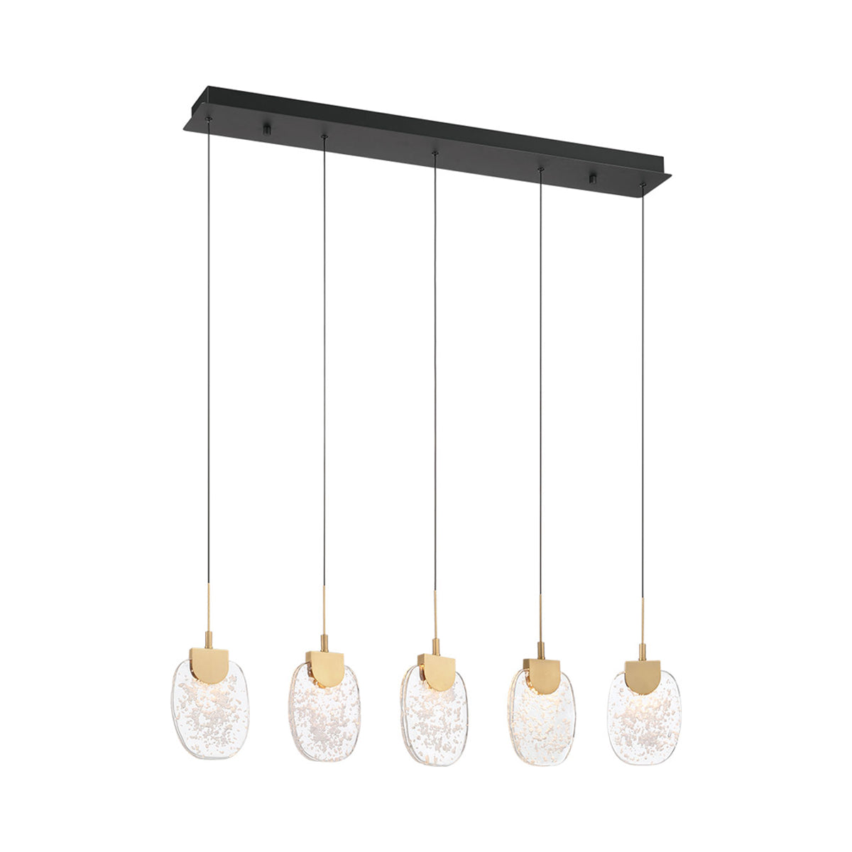 Castelo Linear LED Chandelier in Matte Black.
