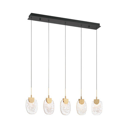 Castelo Linear LED Chandelier in Matte Black.