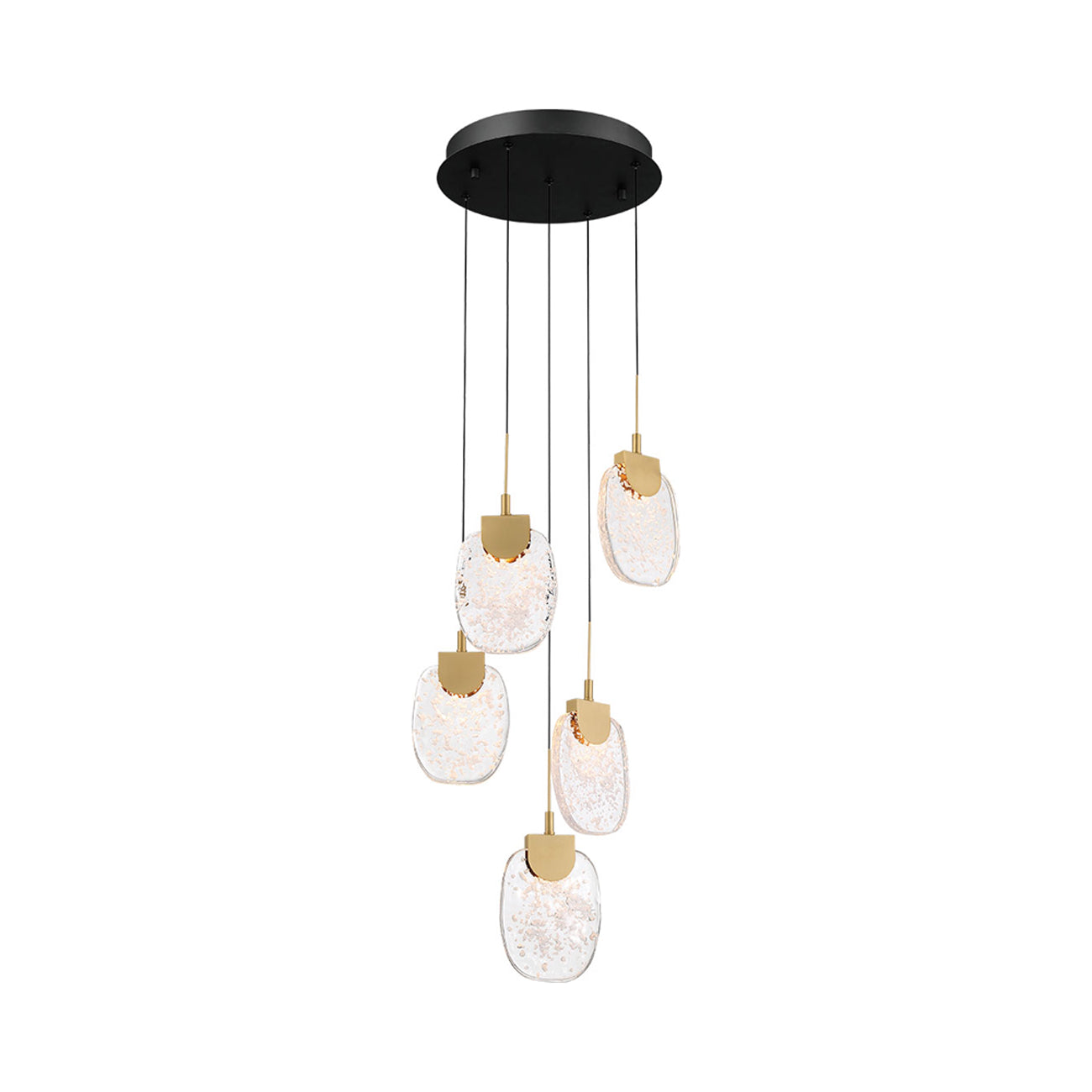 Castelo Multi Light LED Pendant Light in Matte Black (5-Light).