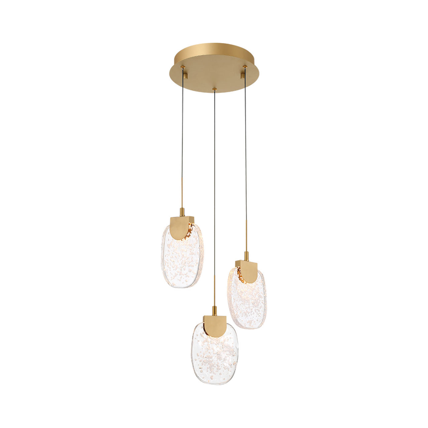 Castelo Multi Light LED Pendant Light in Painted Antique Brass (3-Light).