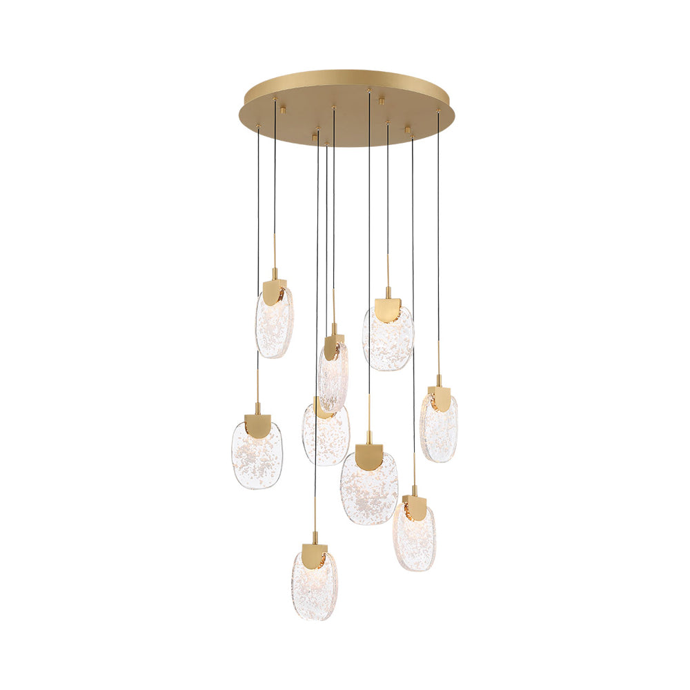 Castelo Multi Light LED Pendant Light in Painted Antique Brass (9-Light).