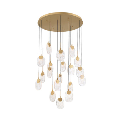 Castelo Multi Light LED Pendant Light in Painted Antique Brass (19-Light).